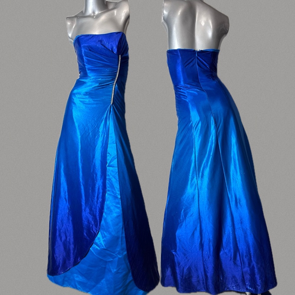 Le Chateau Vintage Blue Ombre Y2K Prom Dress